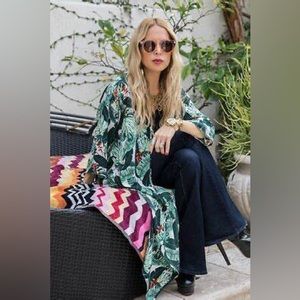 Brand New Rachel Zoe Palm Print Duster Kimono Cover Up $150 retail❤️❤️